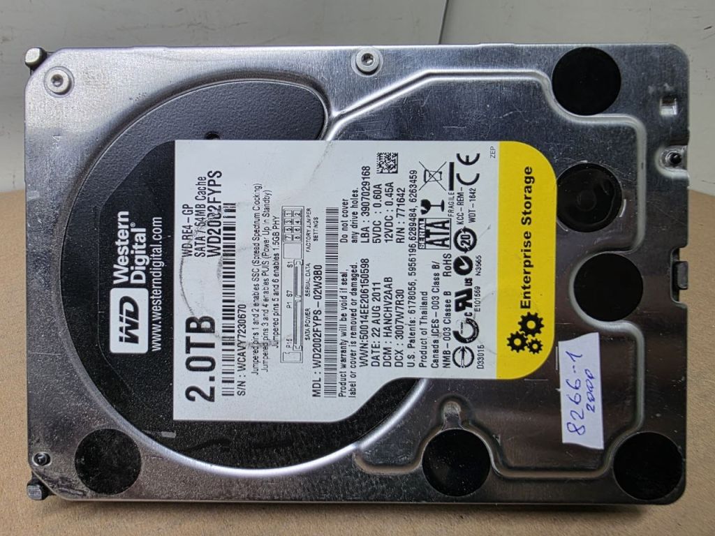 2000Gb 2Tb 3,5 SATA WD2002FYPS Western Digital жорсткий диск  (8266-1) - фото фото фото 0