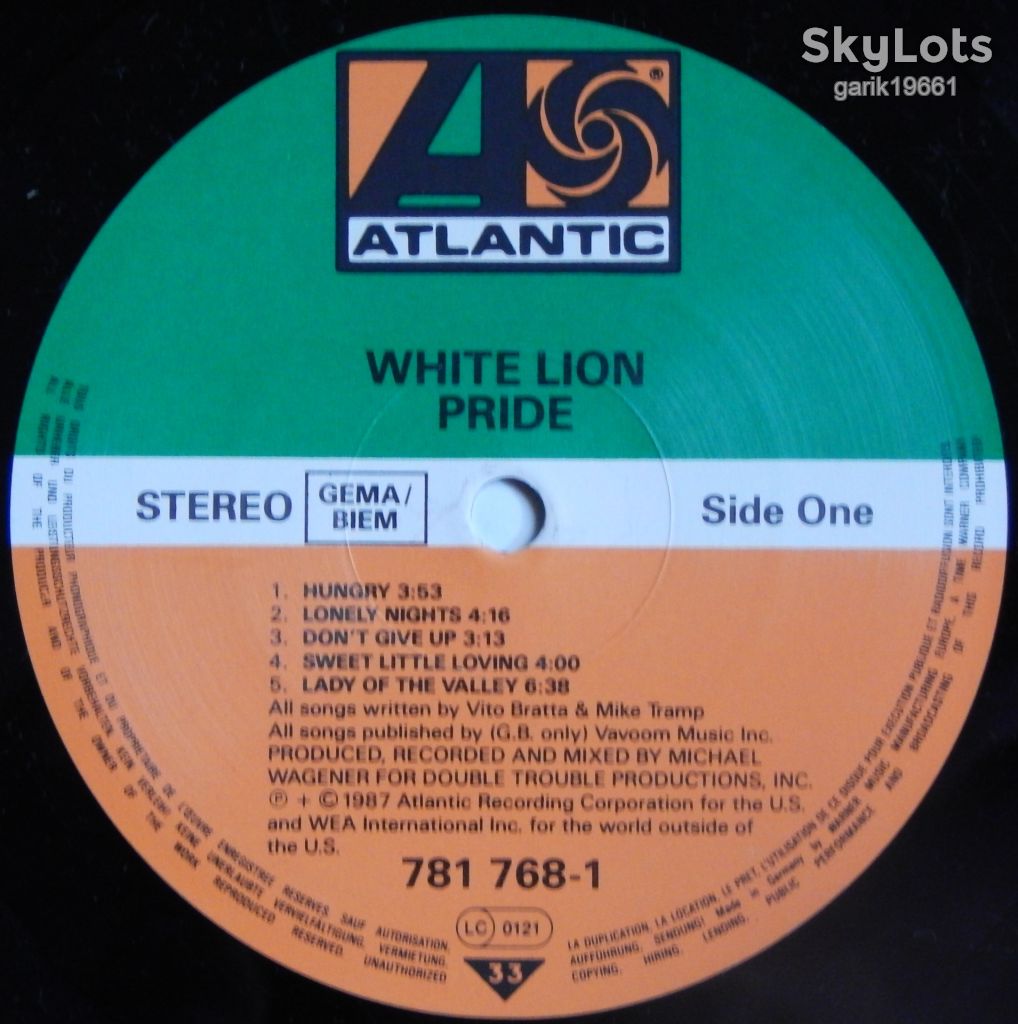 White Lion – Pride  (Atlantic – 781 768-1, Germany) NM-/NM- - фото фото фото 2