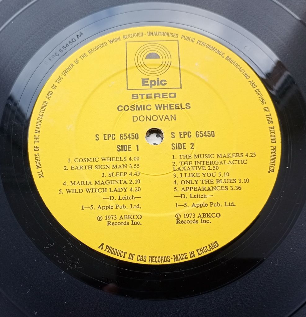 DONOVAN Cosmic Wheels LP VG (-)/G - фото фото фото 3