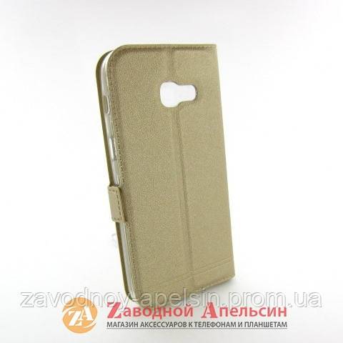 Чехол книжка Samsung A3 2017 A320 Smart Case (золотой) - фото фото фото 1