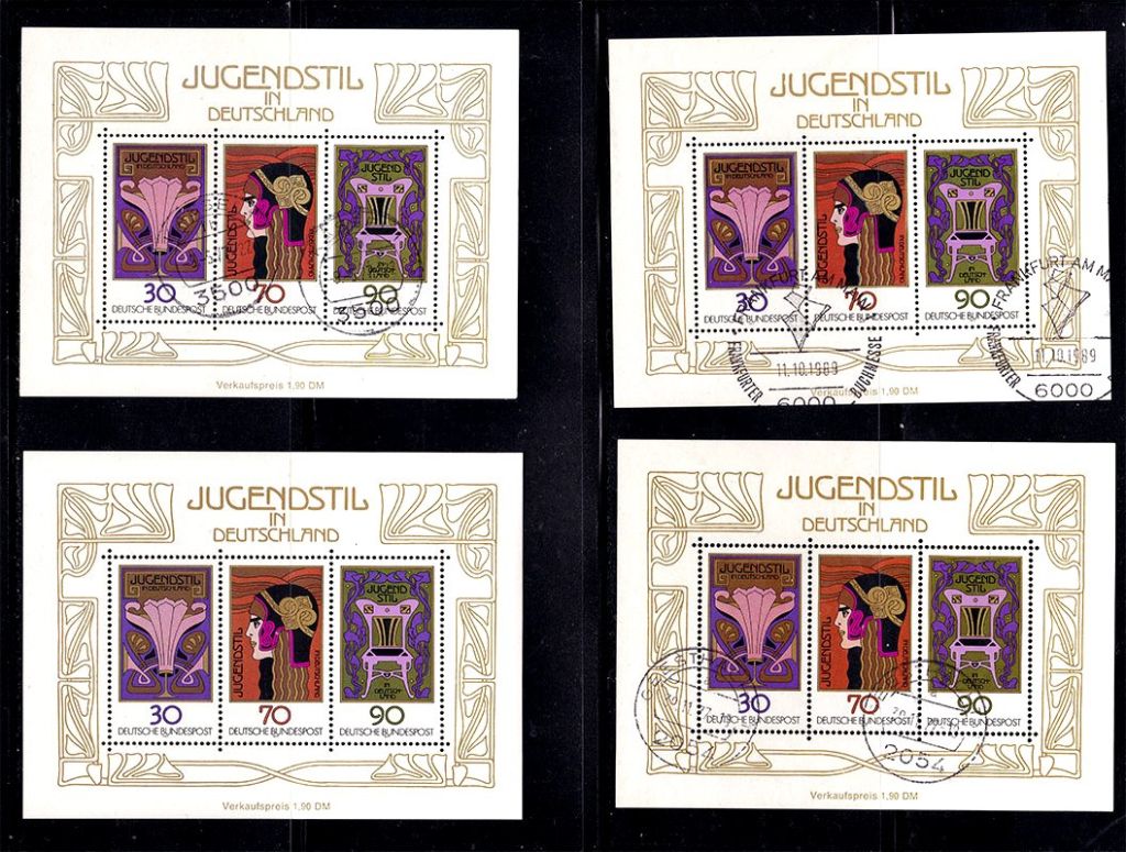 Германия   1977 г MNH + гаш.  - 4 блока - фото фото фото 0