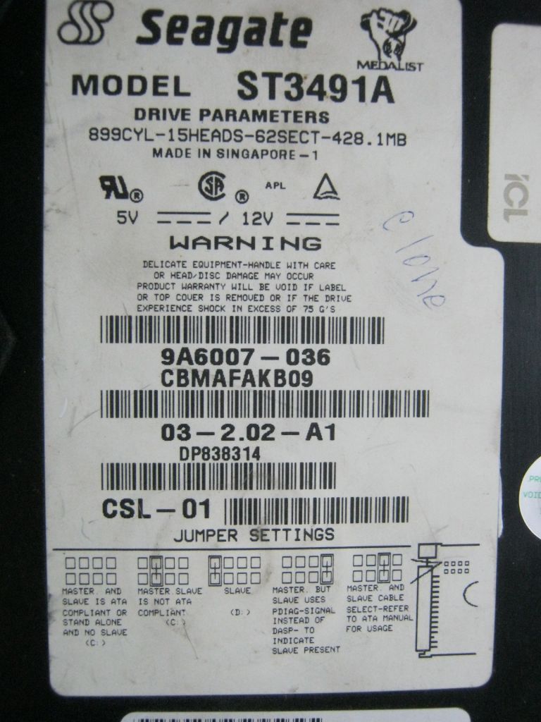 ST3491A Seagate Старовинний HDD 428MB 3,5" робочий - фото фото фото 1