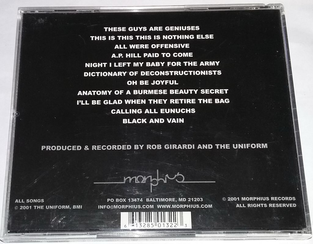 THE UNIFORM Black And Vain   CD   US - фото фото фото 2