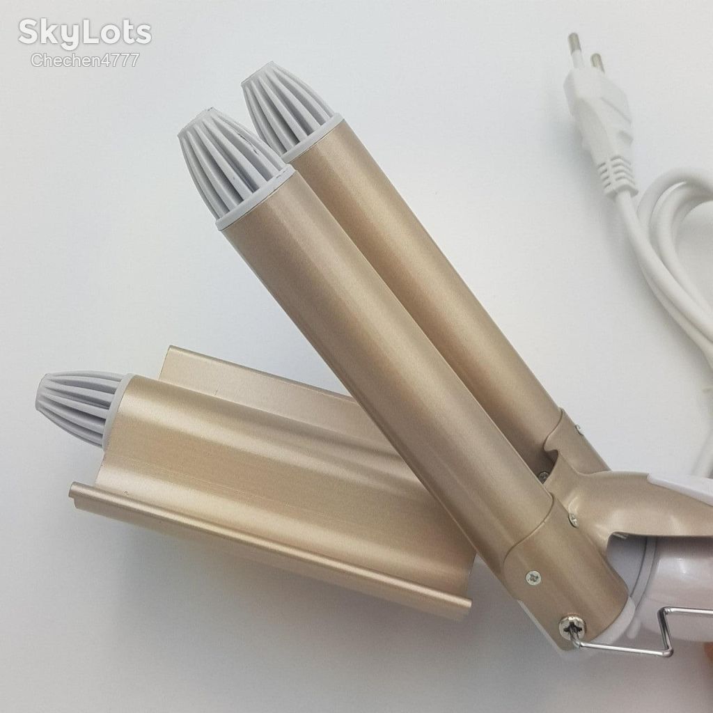 Тройная плойка для волос щипцы Gemei GM-1988 Золотой - фото фото фото 5
