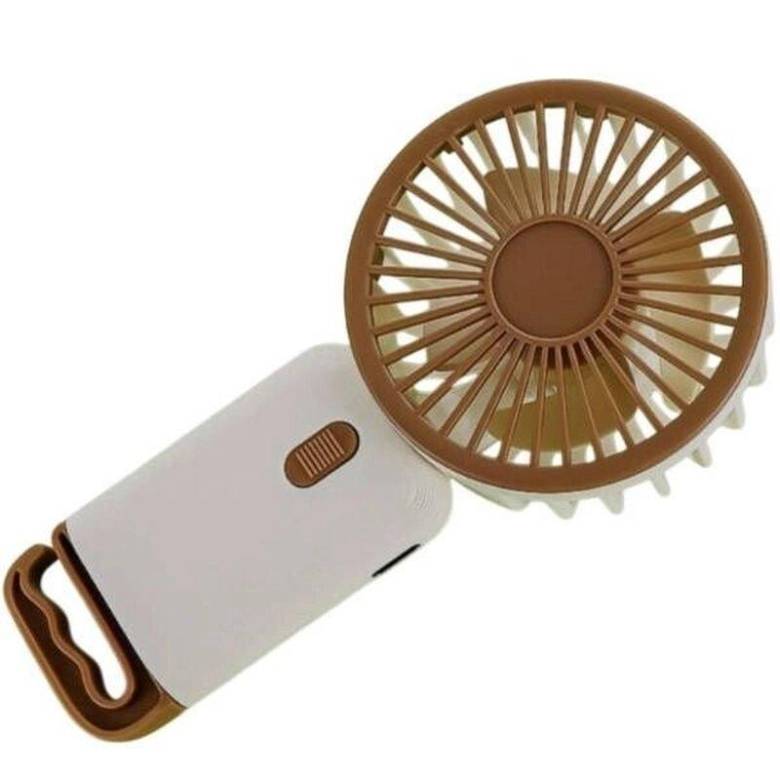 Вентилятор ручной аккумуляторный с подставкой Multi Fan Rl-07, коричневый - фото фото фото 1