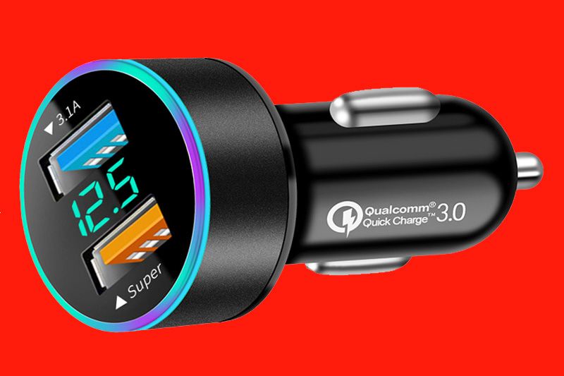 Быстрая авто зарядка Quick Charge 3.1А 40W LED Вольтметр - фото фото фото 0
