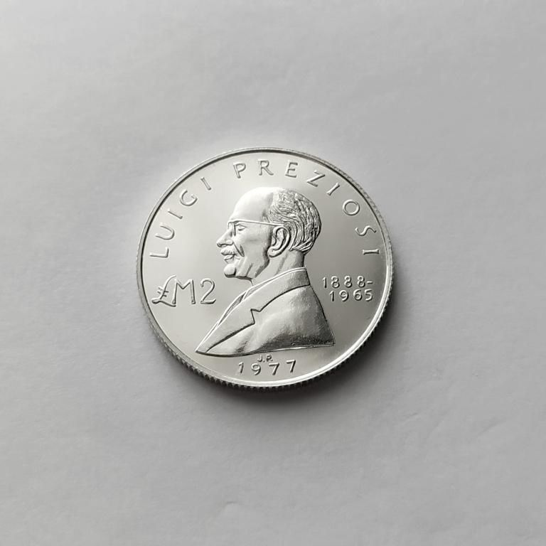 2 ФУНТА МАЛЬТА 1977 состояние UNC серебро РЕДКАЯ!!! - фото фото фото 0