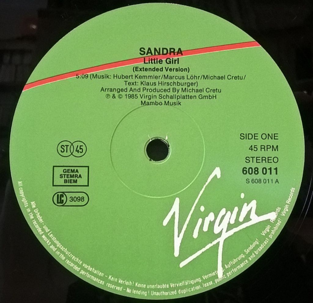Sandra EX Arabesque - Little Girl - 1985.  (EP). 12. Vinyl. Пластинка. Europe. - фото фото фото 2