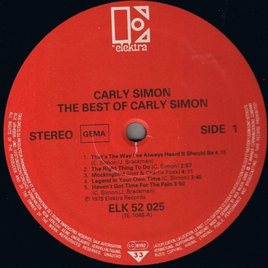 Carly Simon - The Best Of - 1971-75.  (LP). 12. Vinyl. Пластинка. Germany - фото фото фото 4