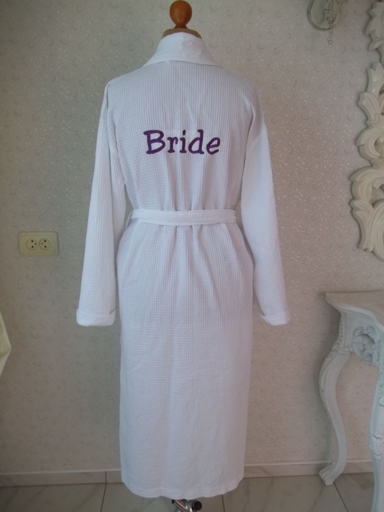 Prom       ( М -  46 р )  Congratulations Bride Халат  женский  вафельный 100 % катон Новый - фото фото фото 5