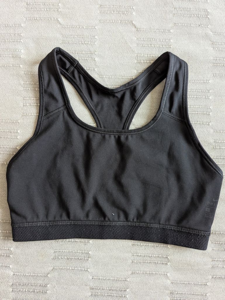 Компрессионный топ женский Nike Dri-FIT Swoosh black/white. S - фото фото фото 2