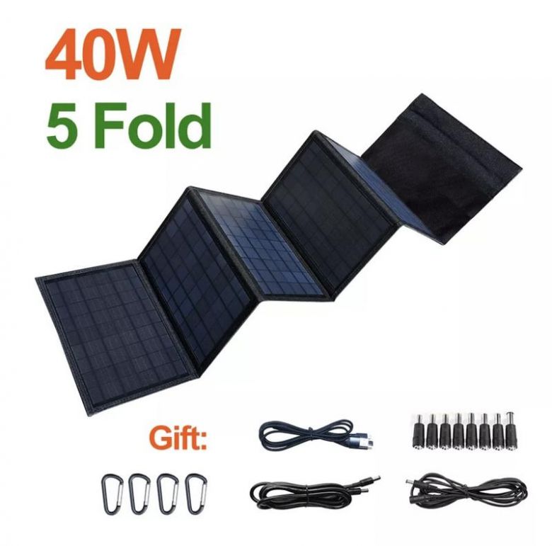Складна сонячна панель Solar Panel Charger 30W  (4 панелі) Чорна - фото фото фото 3