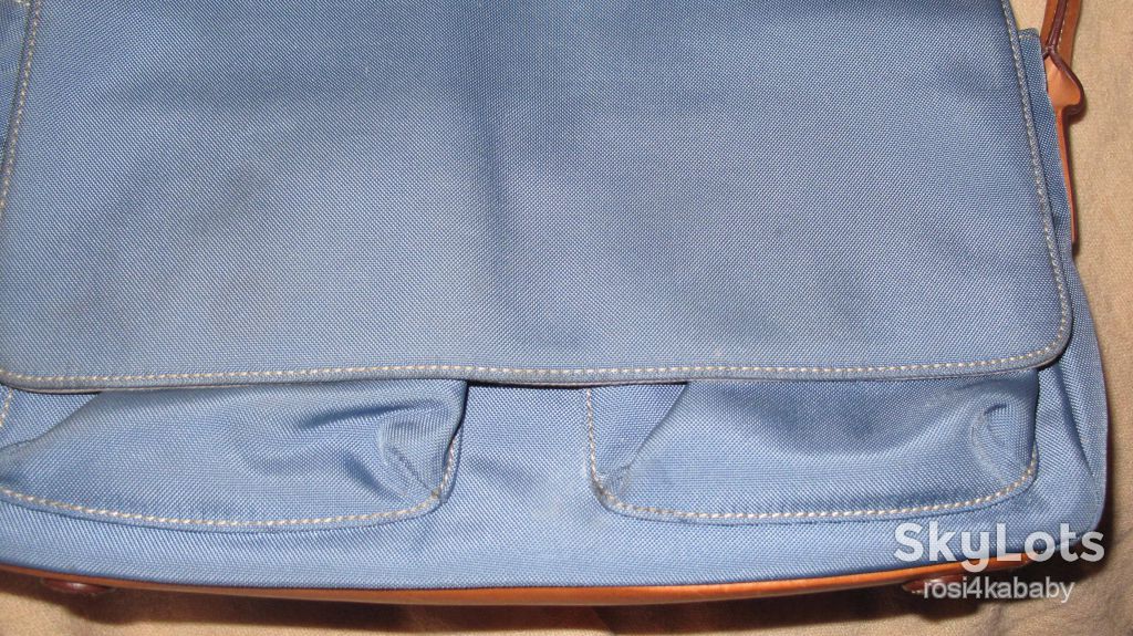 синя сумка Lands end вставки шкіра на кнопочку - фото фото фото 5