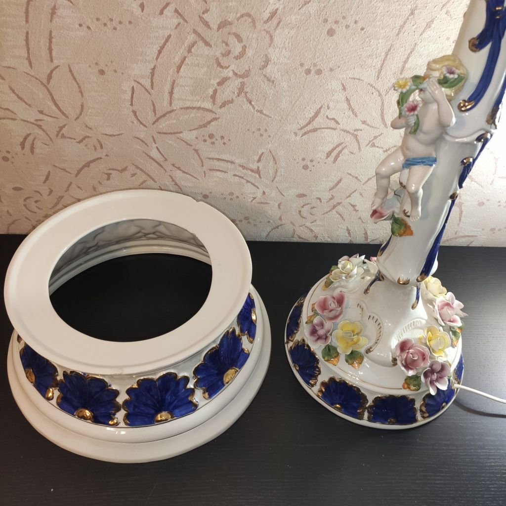 * Capodimonte ceramic floor lamps with globular glas - фото фото фото 1
