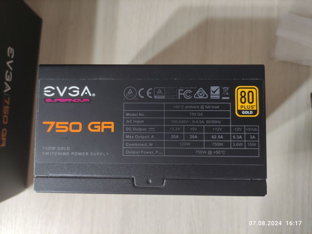 Продам блок питания EVGA SuperNOVA 750W GA Gold - фото фото фото 1