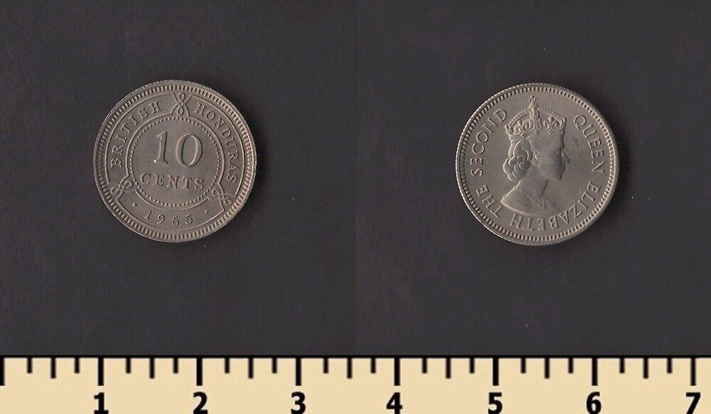 Британский Гондурас 10 центов 1965 - фото фото фото 0