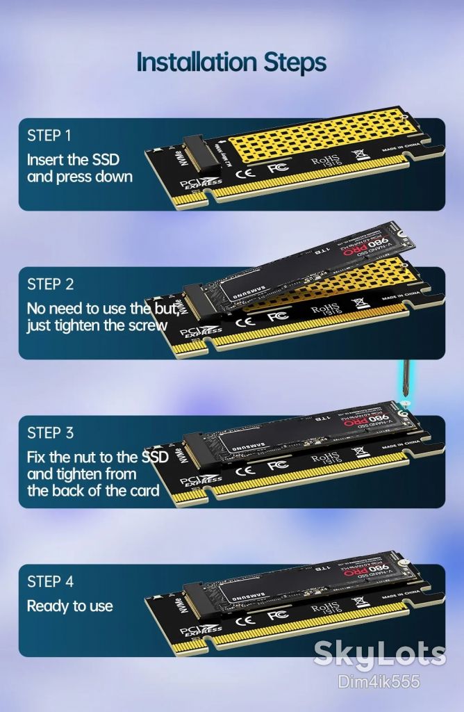 Адаптер JEYI M.2 NVMe M-key SSD to PCI-E 3.0 X16 - фото фото фото 9