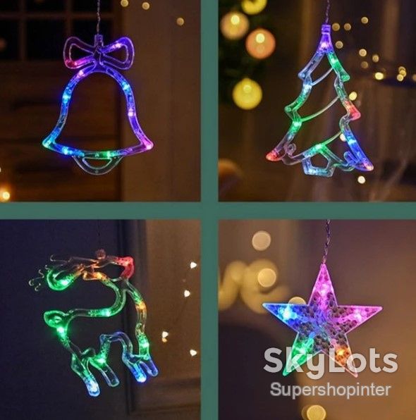 Гирлянда штора Мульти с формами колокольчики 12 PCS light RGB - фото фото фото 1