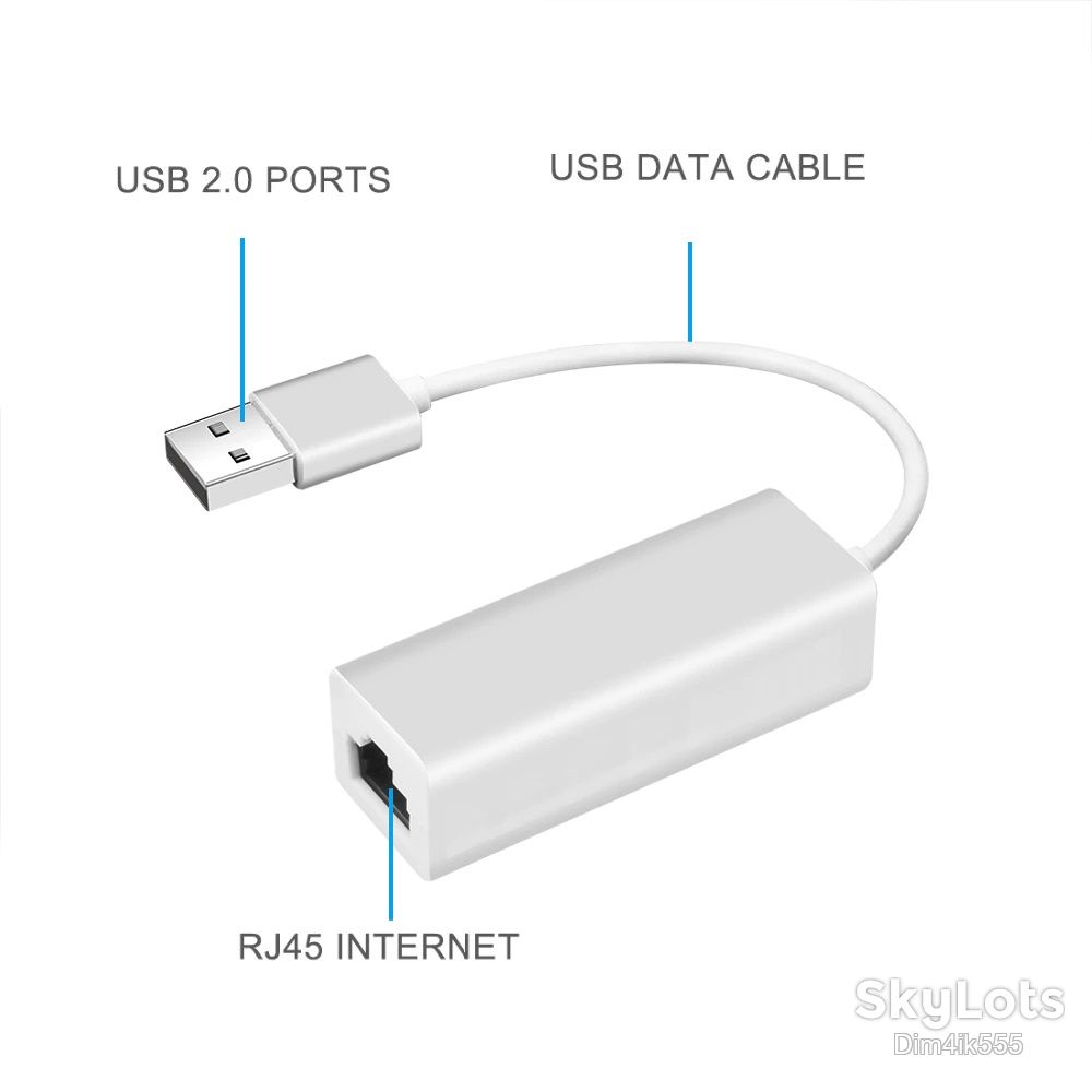 Адаптер USB 2.0 - LAN RJ45 Внешний сетевой адаптер до 100Мбс - фото фото фото 2