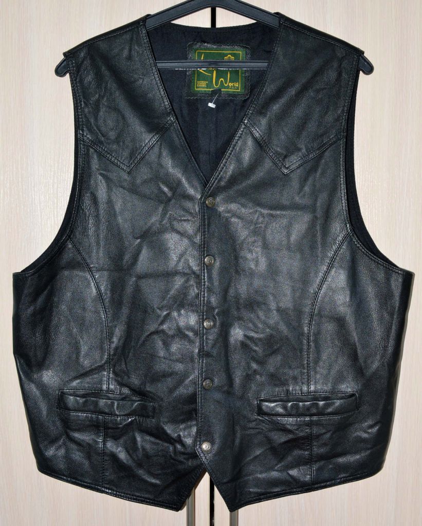 Жилет LEATHER WORLD шкіра original 3XL нова WE22-3 - фото фото фото 2