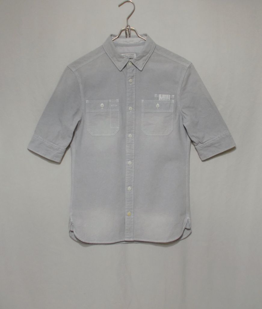 Рубашка джинсовая серая 'Allsaints' 'excavator 1/2 sleeve shirt' 40-42р - фото фото фото 0