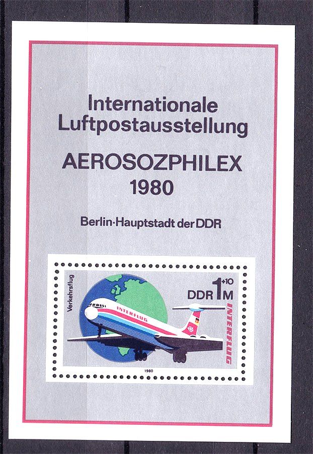 Авиация . ГДР / DDR 1980 г  MNH - блок - фото фото фото 0