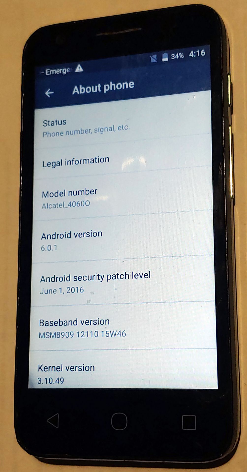 Изящньій Смартфон Alcatel Streak 4060O 1Gb 8Gb Android 6.0 4G - фото фото фото 1