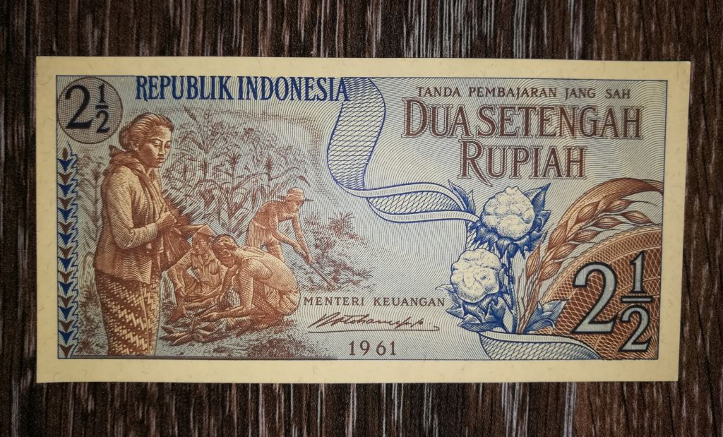 INDONESIA Індонезія 2,5 рупії 1961 № 00...77 - фото фото фото 0