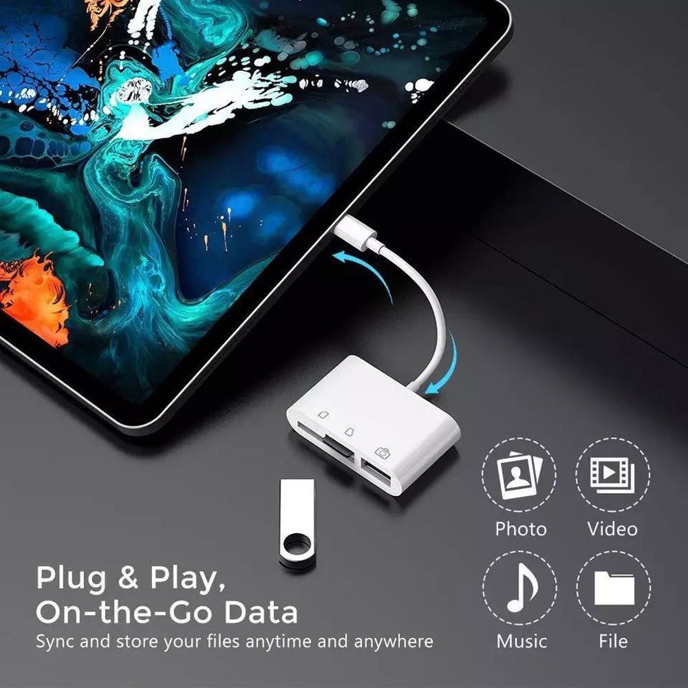 /-КАРТ-РІДЕР OTG USB-C для ДВУХ КАРТ ПАМ'ЯТІ TFTcard + CDcard та ФЛЕШКИ-// - фото фото фото 1
