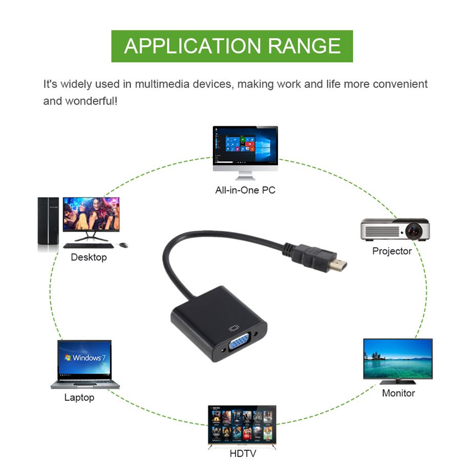 Перехідник HDMI-VGA,  для монітора, відеокарти, ps4, ps5 - фото фото фото 2