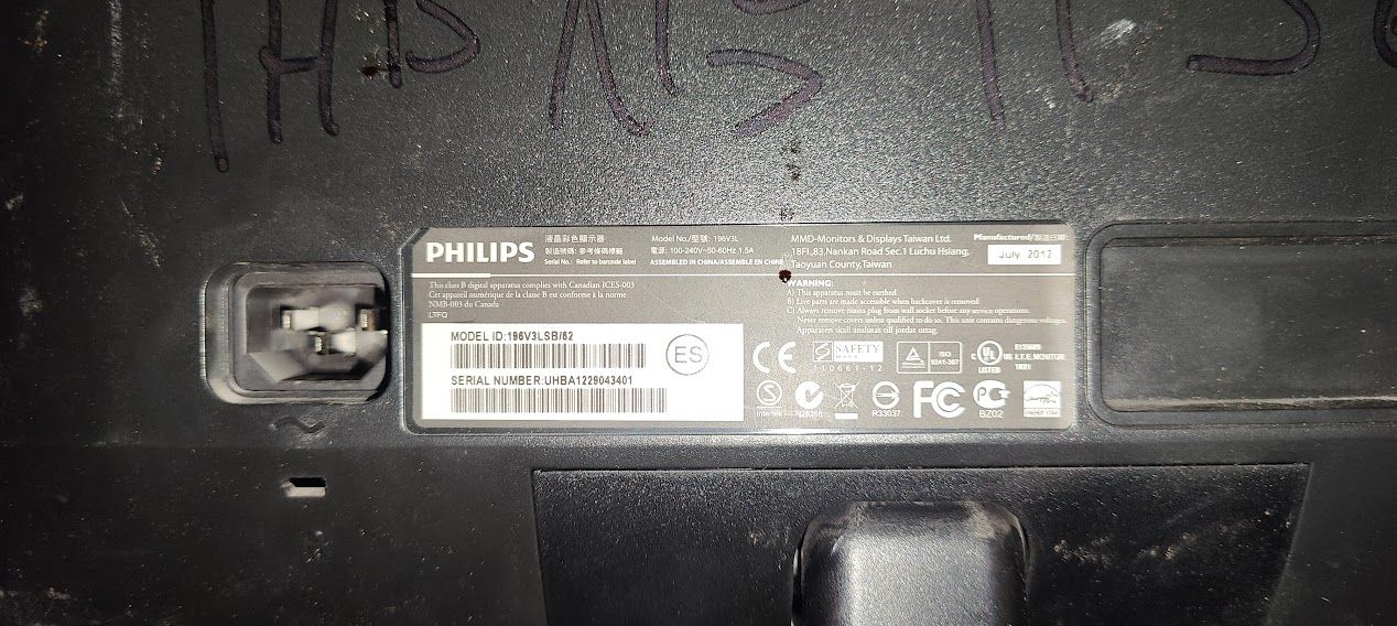 Широкоформатный LED монитор 19 дюймов Philips 196V3L 196V3LSB/62 № 24090210 - фото фото фото 2