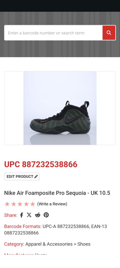 Кросівки Nike Air Foamposite Pro 'Sequoia' - фото фото фото 0