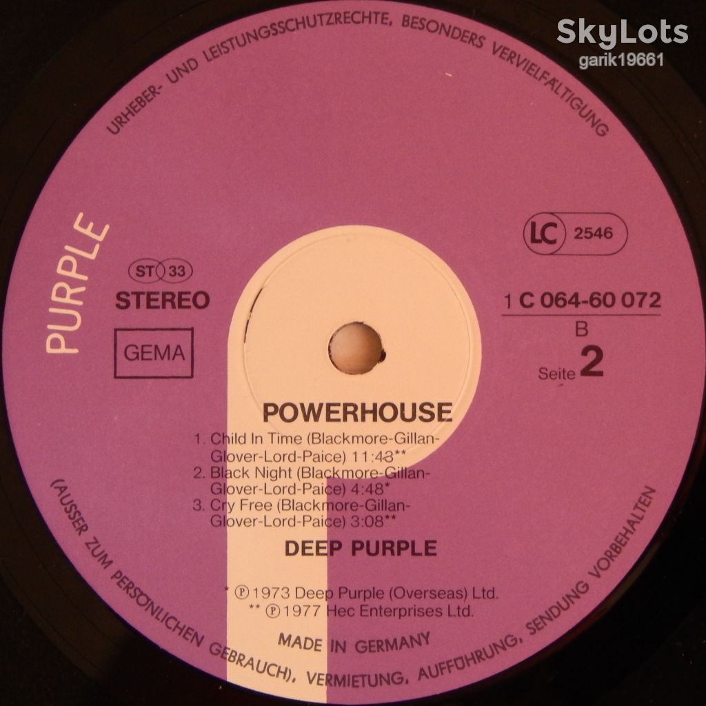 Deep Purple – Powerhouse   (Purple Records – 1C 064-60 072, Germany) EX+/EX+ - фото фото фото 3