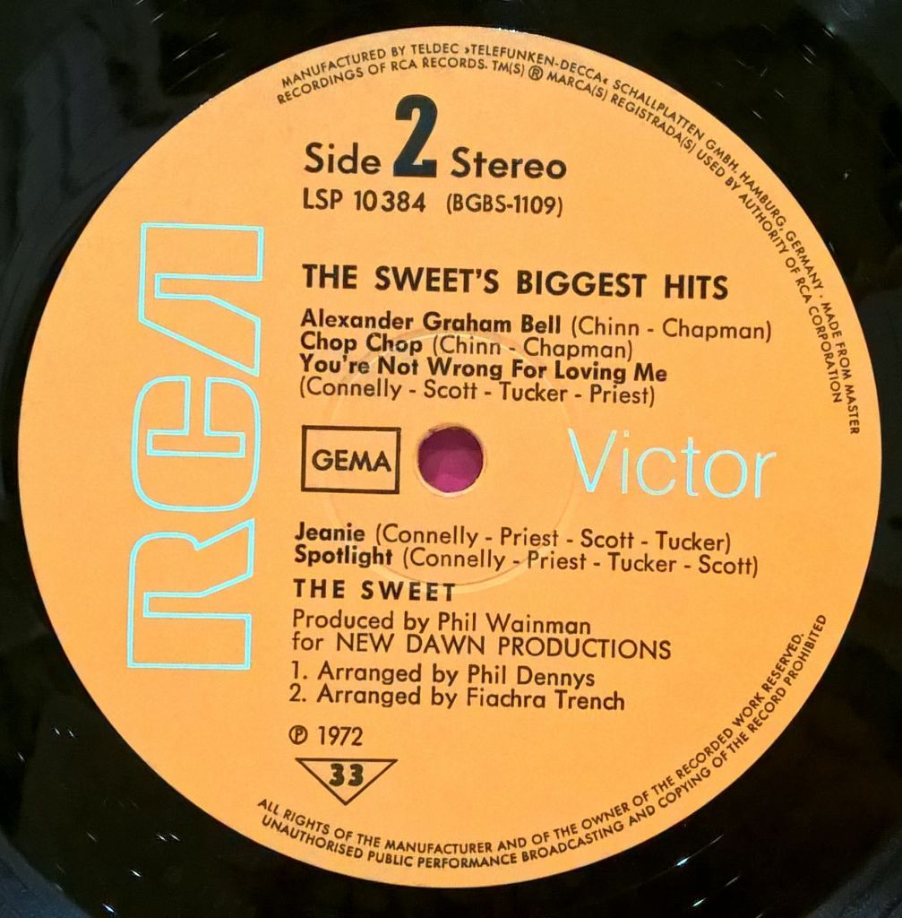 The Sweet – The Sweet's Biggest Hits - 1979-72.   (LP). 12. Vinyl. Пластинка. Germany - фото фото фото 3