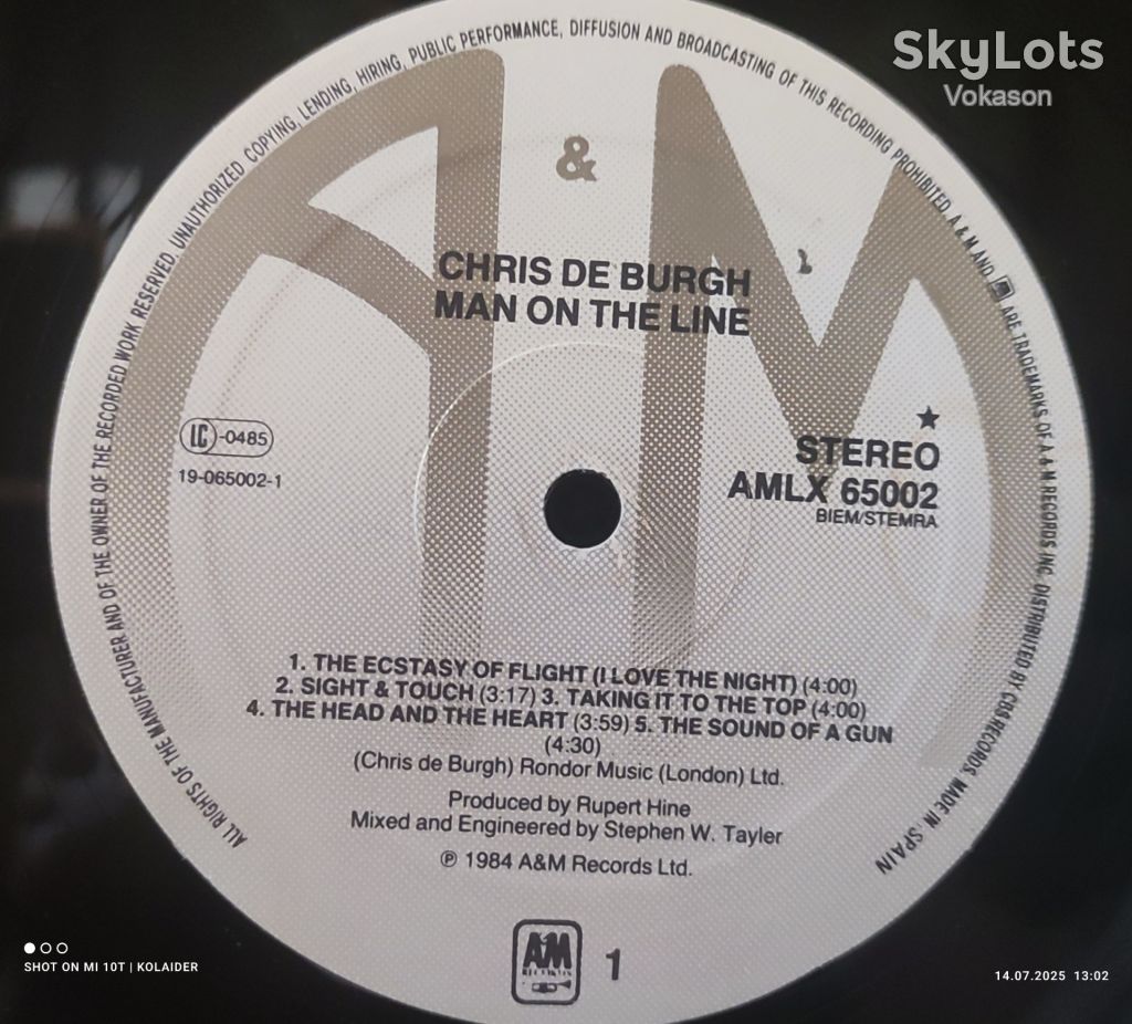 Chris de Burgh – Man On The Line  NM/EX- - фото фото фото 5