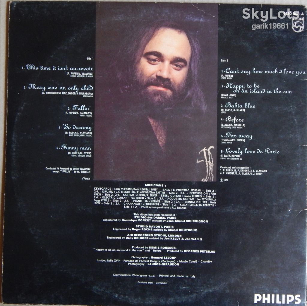 Demis Roussos – Happy To Be...  (Philips – 9120 088 A, Italy) EX/EX+ - фото фото фото 1