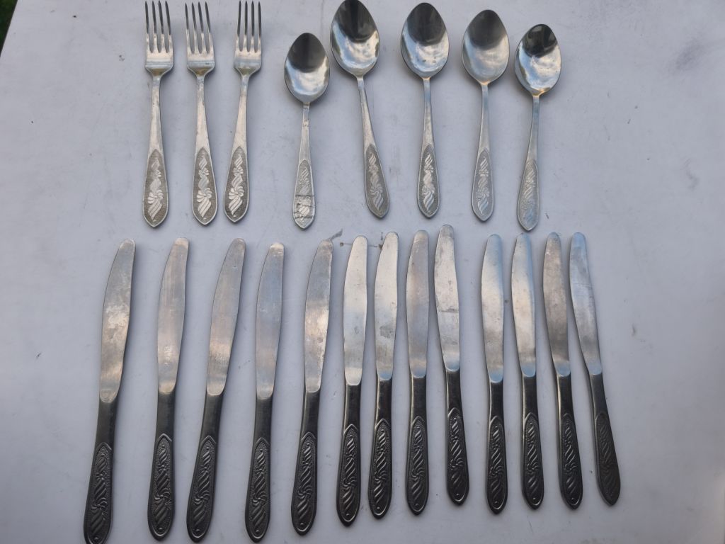 * 21 шт. ложки + вилки столовые - ссср . ножи - фото фото фото 0
