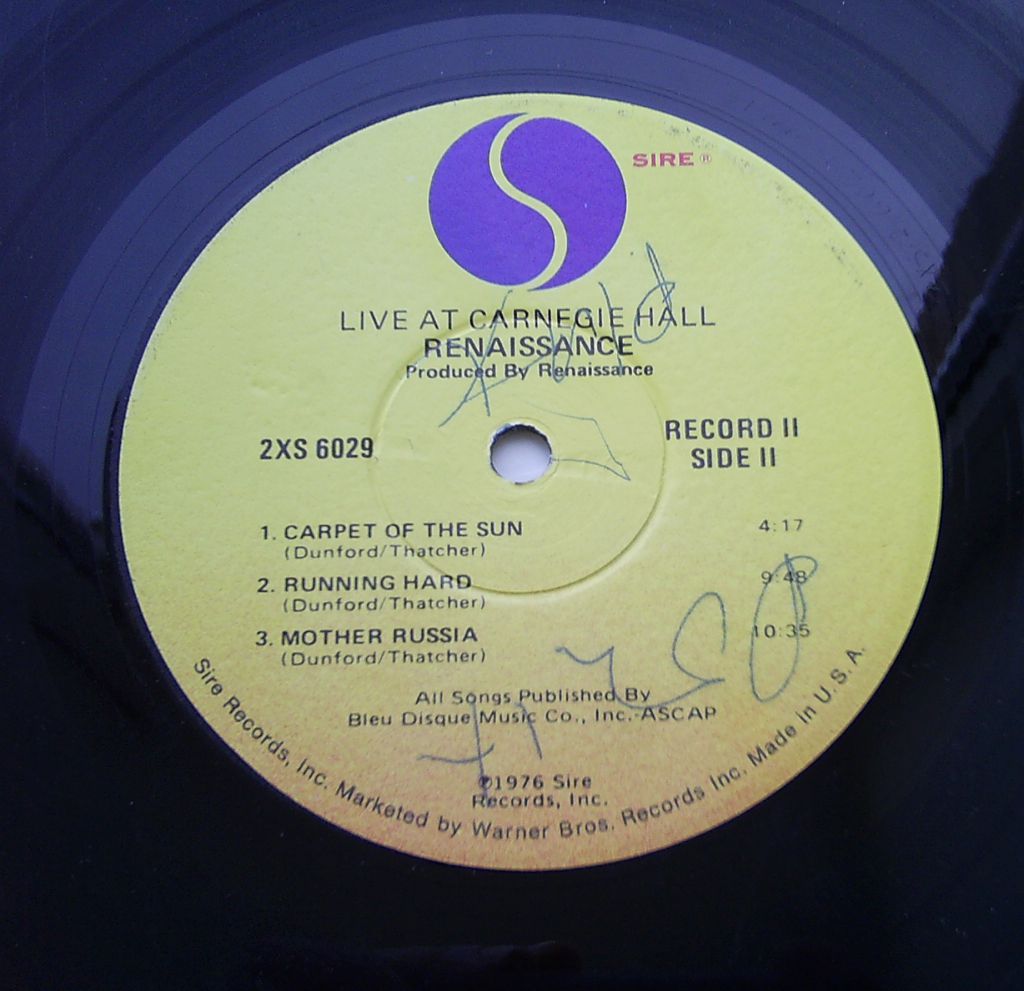 RENAISSANCE Live At Carnegie Hall 2LP VG++/G+/EX - фото фото фото 4