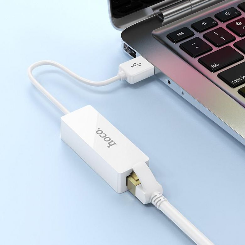 USB інтернет адаптер Hoco UA22 Acquire USB ethernet adapter (100 Mbps) - фото фото фото 4