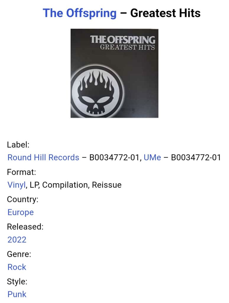 The Offspring - Greatest Hits - 1989-2003.  (LP). 12. Vinyl. Пластинка. Europe. S/S - фото фото фото 4