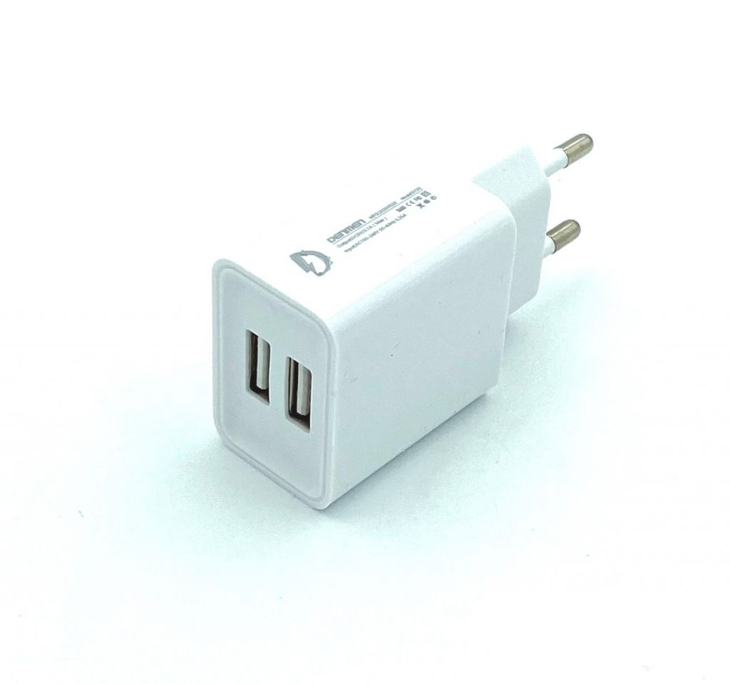 Адаптер питания / Сетевое ЗУ DENMEN DC02V + кабель Micro USB    (5V/2.1A/2USB) White - фото фото фото 3