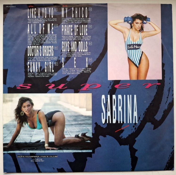 Sabrina - Super Sabrina - 1988.  (LP). 12. Vinyl. Пластинка. Scandinavia. - фото фото фото 3