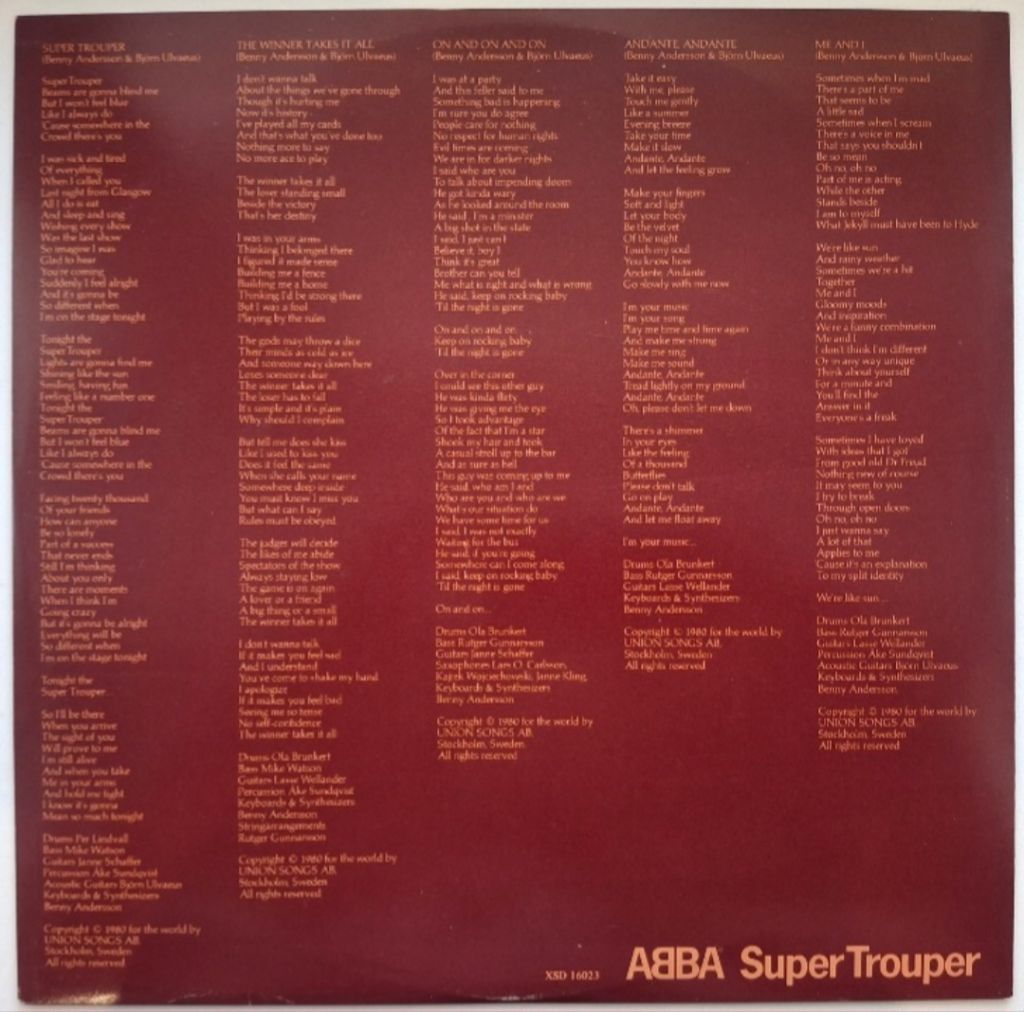 ABBA - Super Trouper - 1980.    (LP). 12. Vinyl. Пластинка. Canada. - фото фото фото 2