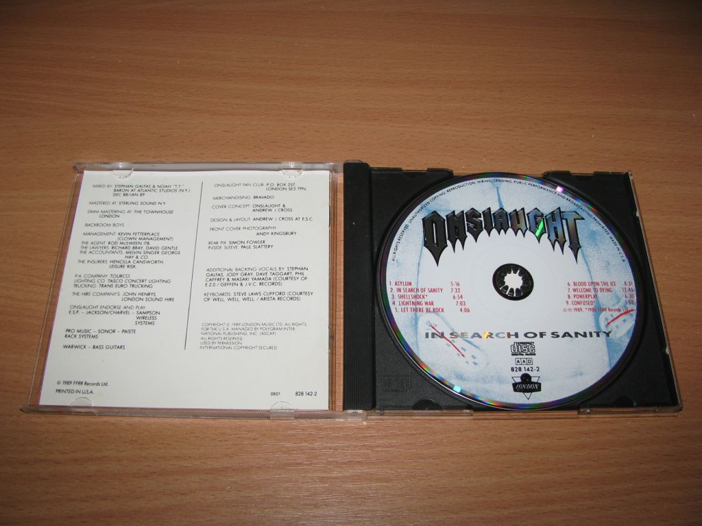 ONSLAUGHT - In Search Of Sanity  (1989 London Rec 1st press,USA) - фото фото фото 1