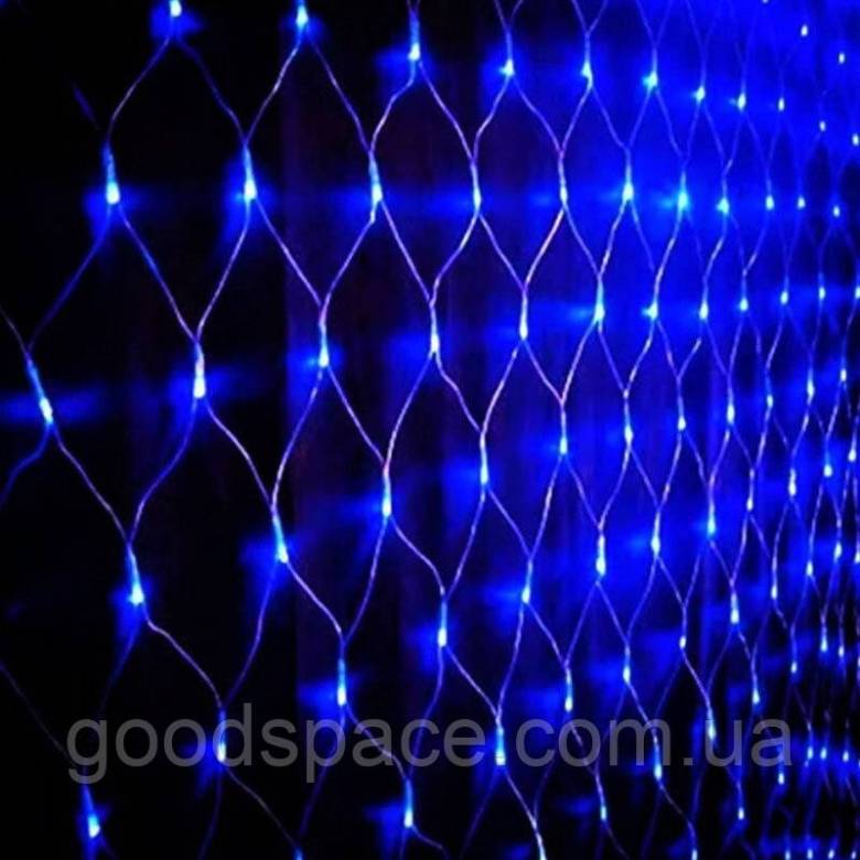 Світлодіодна Гірлянда Сітка 1.2х1.6 метра LED 120 Синя Силіконова Неон - фото фото фото 9