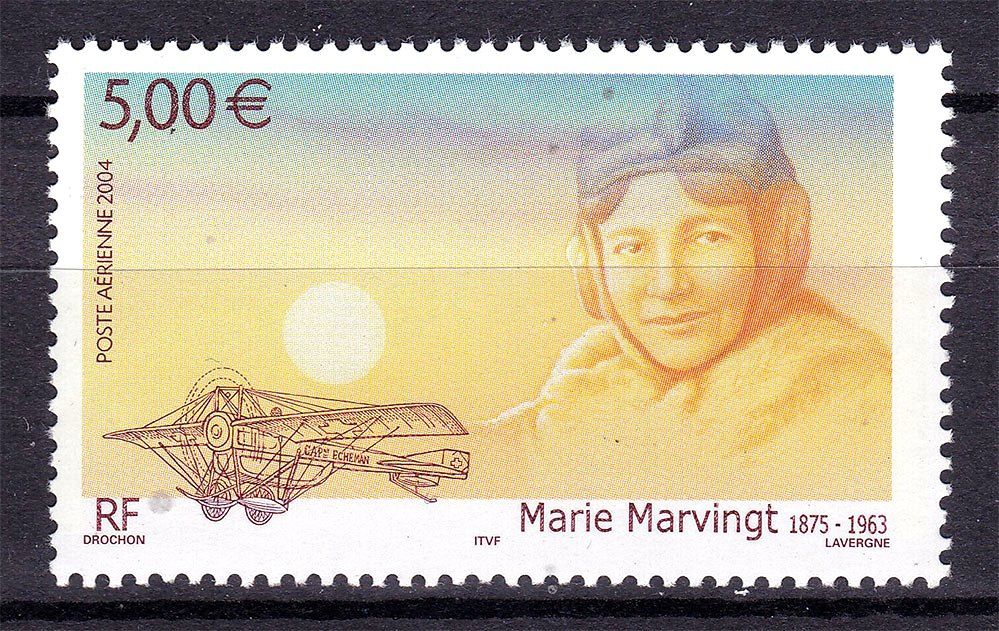 Авиация .  Франция 2004 г MNH - АВИАПОЧТА - Мария Марвин - фото фото фото 0