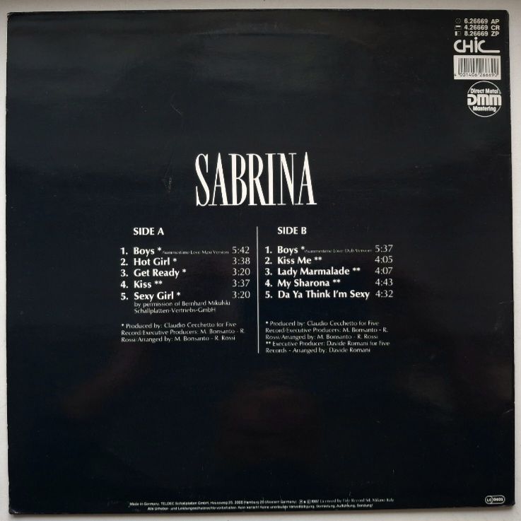 Sabrina - Boys - 1987.  (LP). 12. Vinyl. Пластинка. Germany. - фото фото фото 1