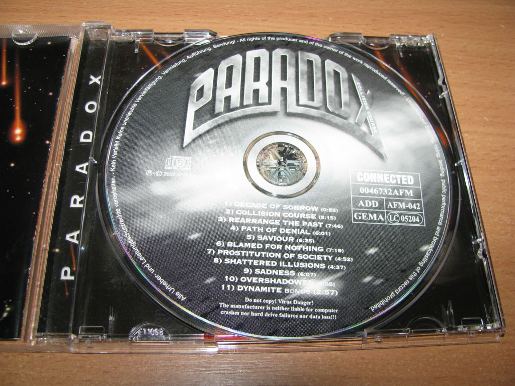 PARADOX - Collision Course  (2000 AFM Records 1st press) - фото фото фото 2