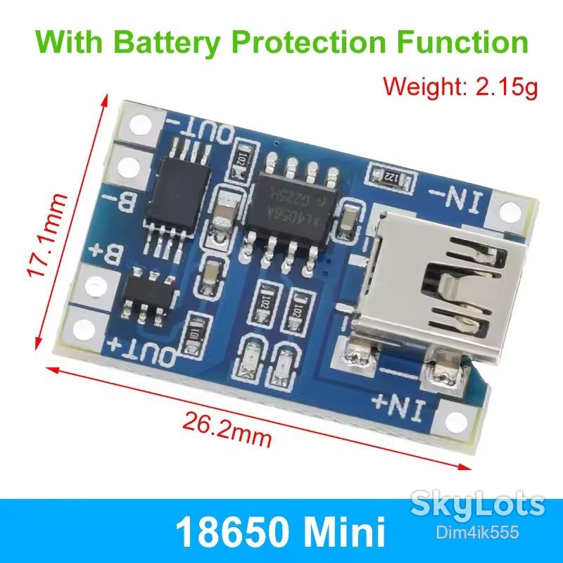 Модуль заряда Li-ion аккумуляторов TP4056 Mini-USB с защитой - фото фото фото 2