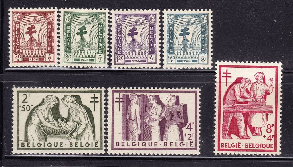 Бельгия  1956 г  г  MNH   -  борьба с туберкулёзом - фото фото фото 0